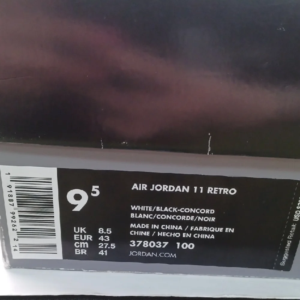 Pre-Owned Nike Air Jordan 11 Retro-White/Black Men Size 9.5US 378037100 - Picture 16 of 16